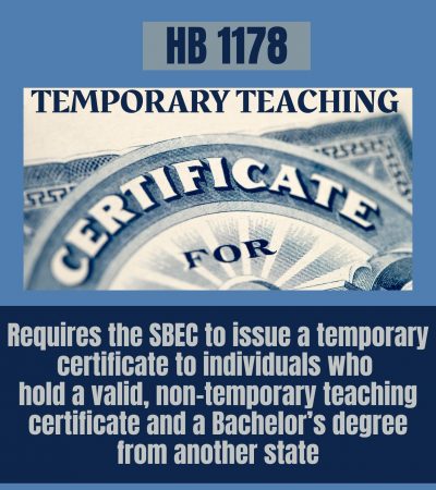 HB 1178 Temporary Cert